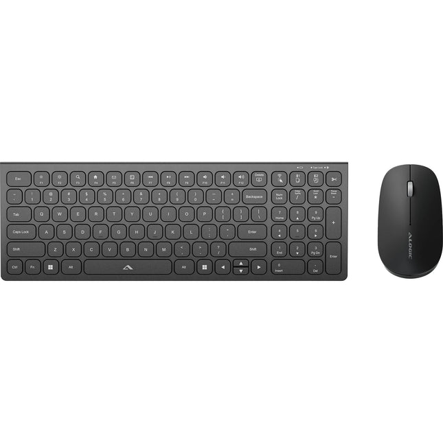 ALOGIC ASKBT2WC Teclado y Ratón Inalámbricos Recargables Compactos Negro