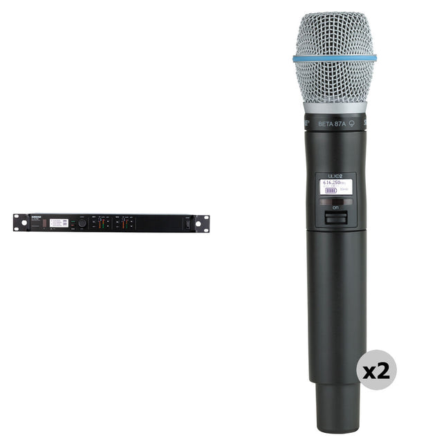 Shure ULX-D Kit Inalámbrico Digital Mano Dual Beta 87A 2 Transmisores 20 Hz-20 kHz