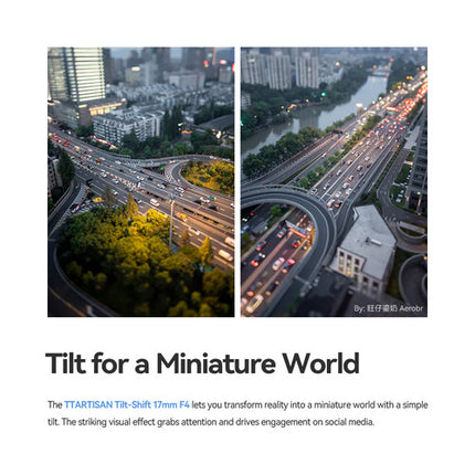 TTArtisan 17mm f4 Objetivo Tilt-Shift Full Frame Ultra Gran Angular L-Mount