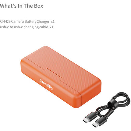 SmallRig Estuche de Carga para Baterías DJI Action 6 con Carga Rápida USB-C y LED