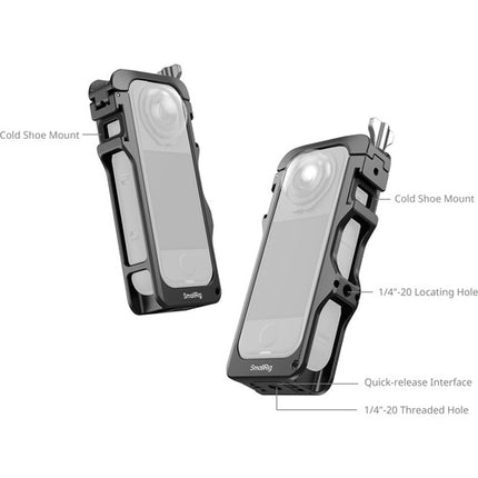 SmallRig Advanced Cage para Insta360 X4 Air Aluminio con Montura Rápida Magnética