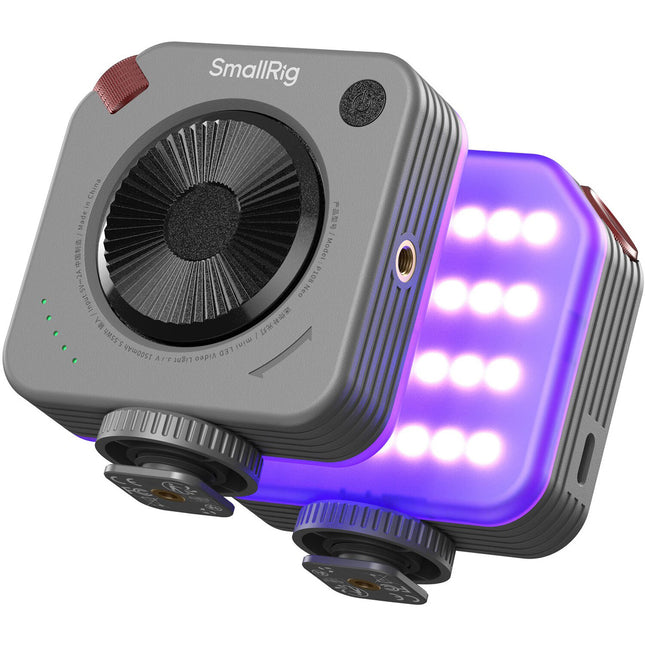 SmallRig P108 Neo Mini Luz LED RGB WW para Video 1510 Lux 6500K Nebula Gray