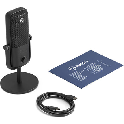 Elgato Wave 3 MK2 Micrófono USB para Podcasting 24-Bit 48kHz con Soporte de Escritorio