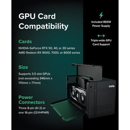 Plugable TBT5-AI Thunderbolt 5 carcasa eGPU con 2 puertos 850W