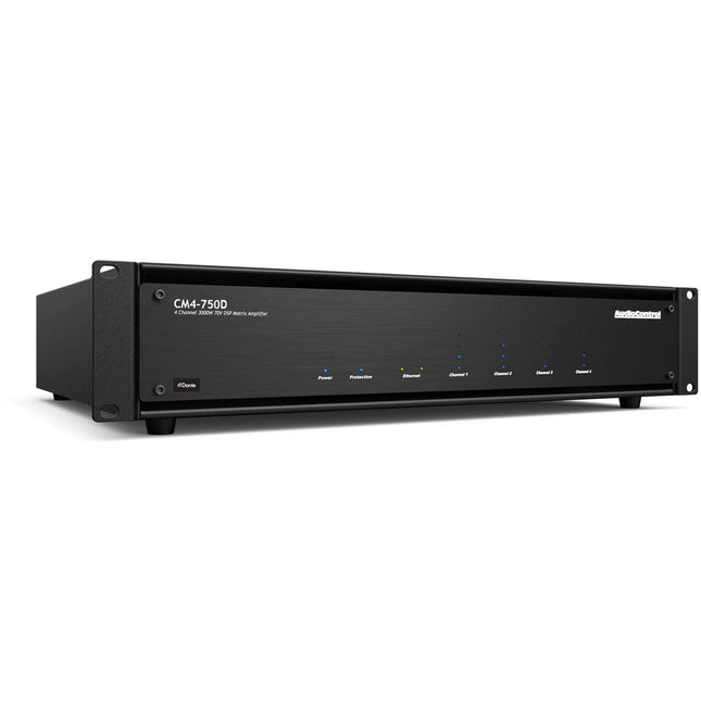 AudioControl CM4-750D Amplificador de Audio 4 Canales 750W 70V DSP con Dante Rack 2U