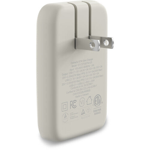 Satechi OntheGo Cargador de Pared Slim 67W Dual USB-C Sand