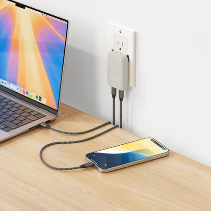 Satechi OntheGo Cargador de Pared Slim 67W Dual USB-C Sand