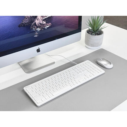 Macally Teclado Completo Alámbrico para Mac Blanco USB-A USB-C