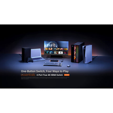 ATEN VS4841 Essentials Interruptor HDMI 4 Puertos 4K60 HDR Control Remoto