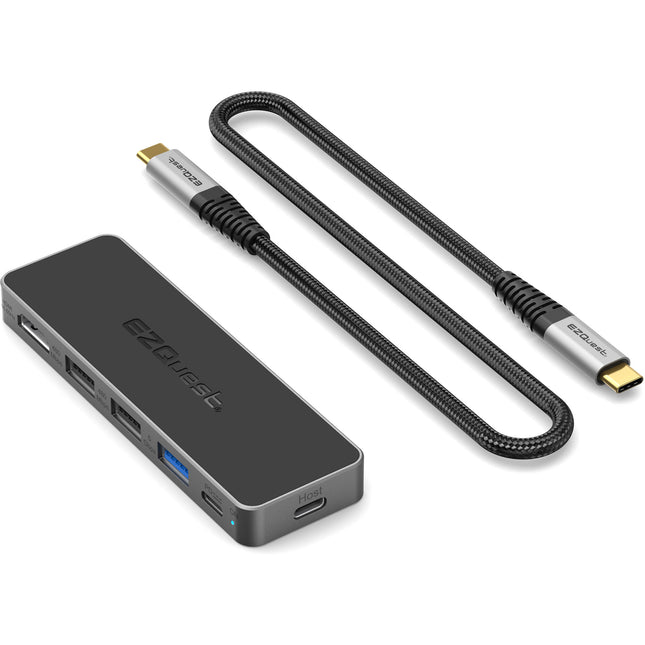EZQuest Hub USB-C Pro 5 Puertos con HDMI 4K60 80W Negro 19.6"