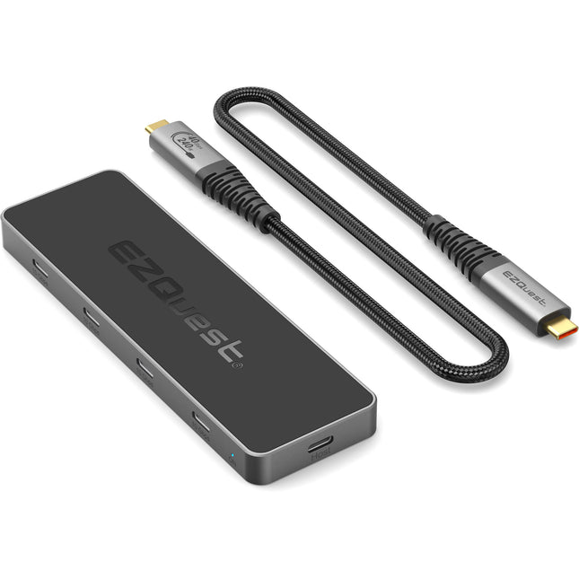 EZQuest 8-Port USB4 Pro Serie Hub Dual Display 8K 77W Con Cable Nylon 50cm