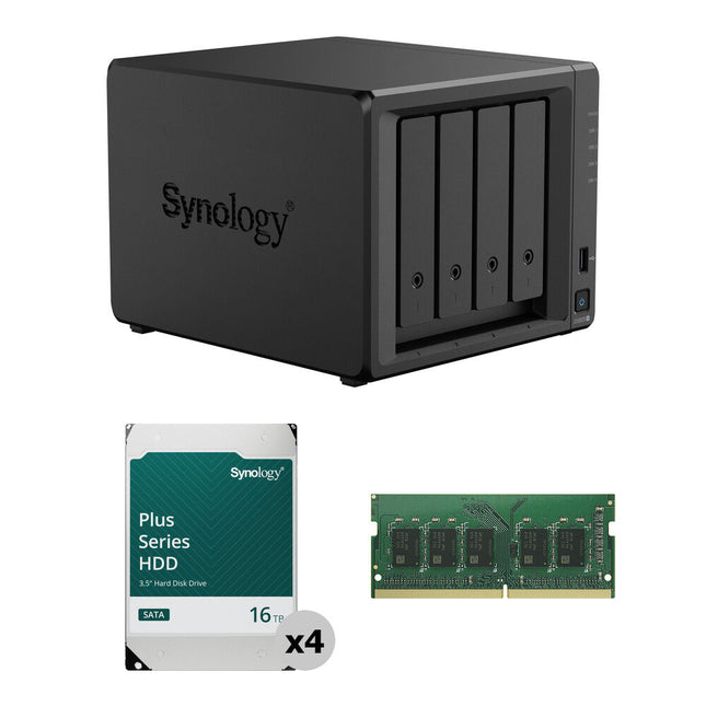 Synology DS925P KIT Nas almacenamiento 4 bahías SATA SSD