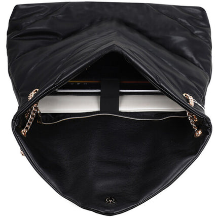 SANDY LISA Cali Bolso de Hombro Negro para Laptop 14 Pulgadas y Tablet 10 Pulgadas