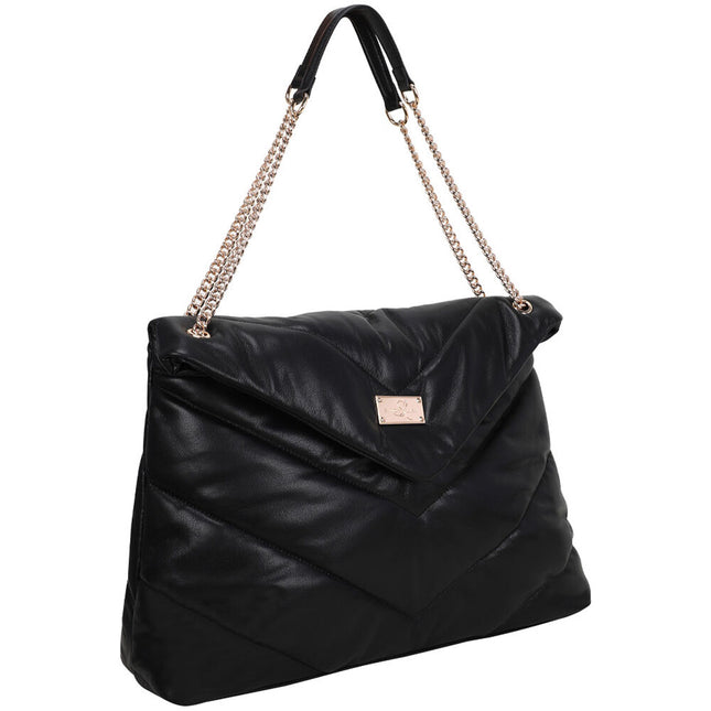 SANDY LISA Cali Bolso de Hombro Negro para Laptop 14 Pulgadas y Tablet 10 Pulgadas