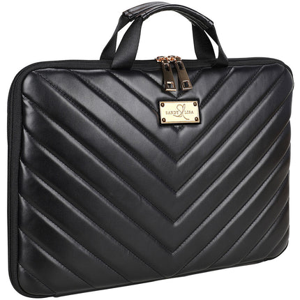 SANDY LISA Capri Funda para portátil 14 pulgadas negra con bolsillos interiores