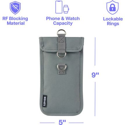 Luxor CellGuard Funda para Teléfono con Bloqueo RFID y 3 Anillas D