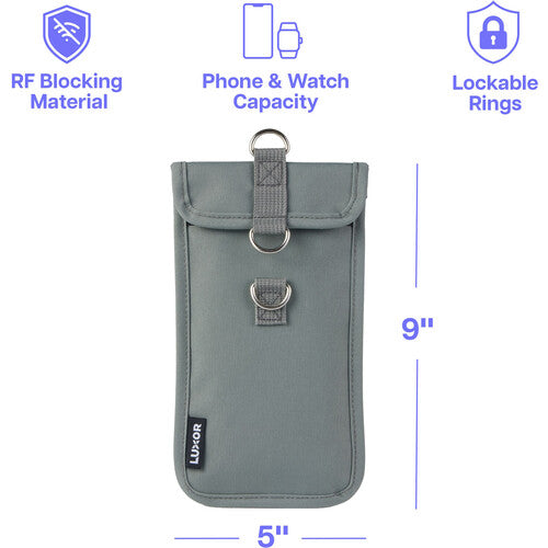 Luxor CellGuard Funda para Teléfono con Bloqueo RFID y 3 Anillas D