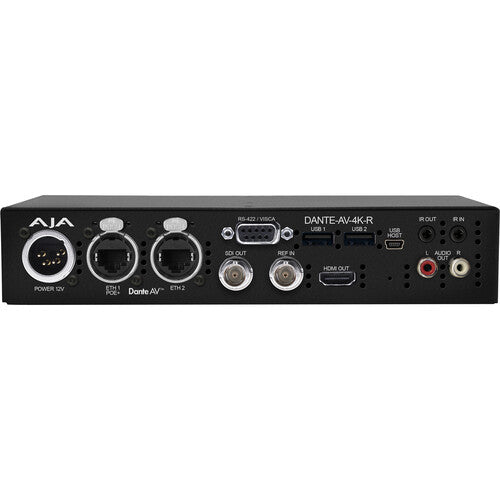 AJA Dante AV 12G-SDI HDMI Receptor 4K UHD PoE Metal Chasis