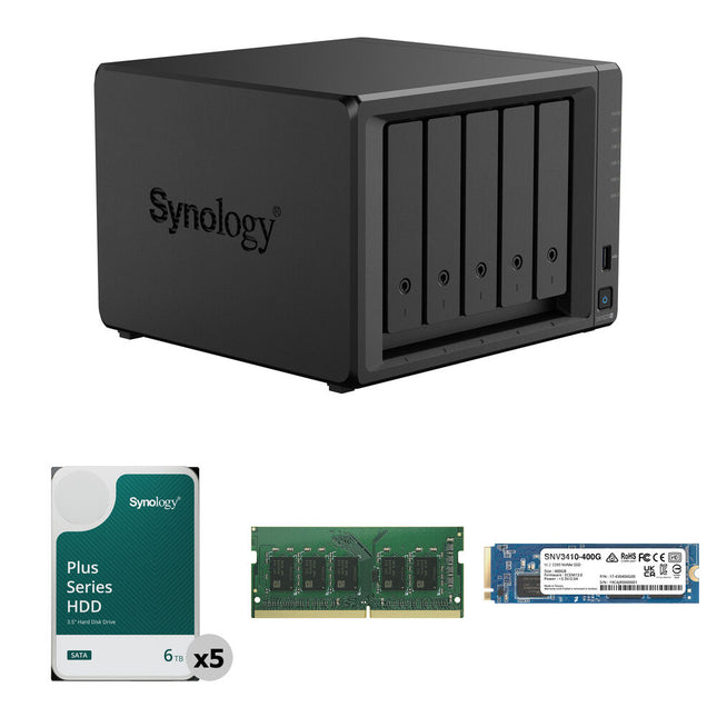 Synology DS1525+ NAS 5 Bahías Kit SATA 6TB ECC SSD