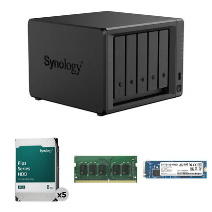 Synology DS1525+ NAS de 5 Bahías Kit SATA 8TB con ECC y SSD