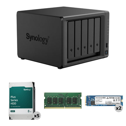 Synology DS1525+ NAS de 5 bahías SATA con ECC y soporte 2 SSD