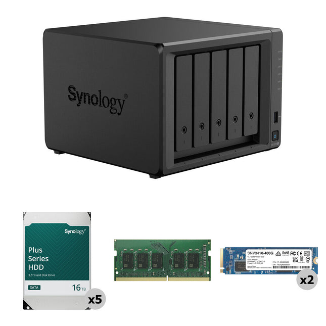 Synology DS1525+ NAS de 5 bahías para SATA con ECC y 2 SSD