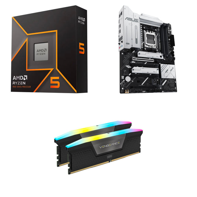 AMD Ryzen 5 9600X 6 núcleos con ASUS PRIME X870-P WIFI y RAM Corsair 16GB DDR5-6000