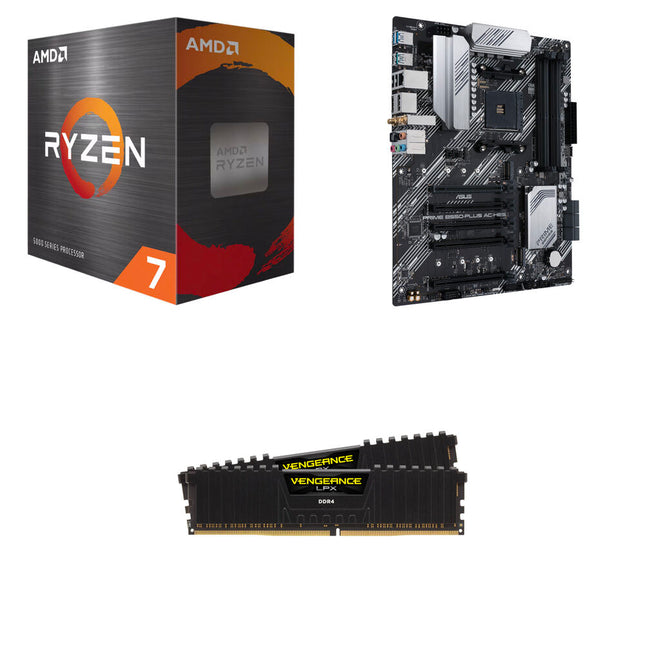 AMD Ryzen 7 5800XT 8 núcleos ASUS B550-PLUS AC-HES 32GB DDR4 3200 MHz Combo