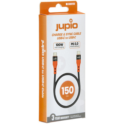 Jupio Cable USB-C 100W 4.9 pies Carga Rápida 480Mb/s