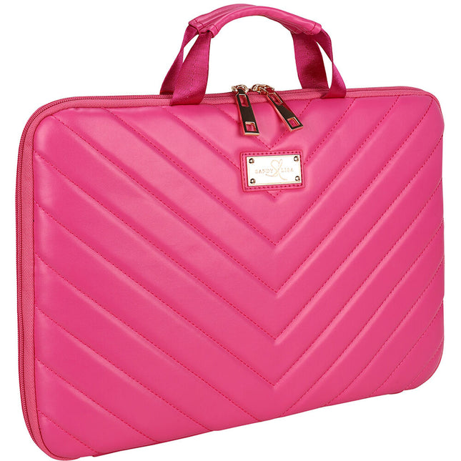 SANDY LISA Capri Funda para portátil 14" con bolsillos y asas rosas