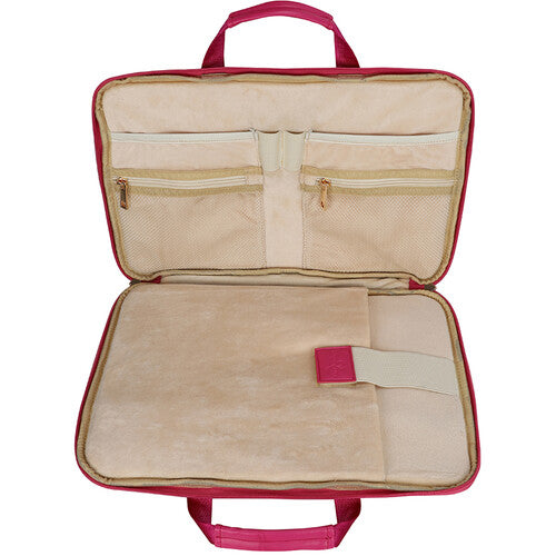 SANDY LISA Capri Funda para portátil 14" con bolsillos y asas rosas