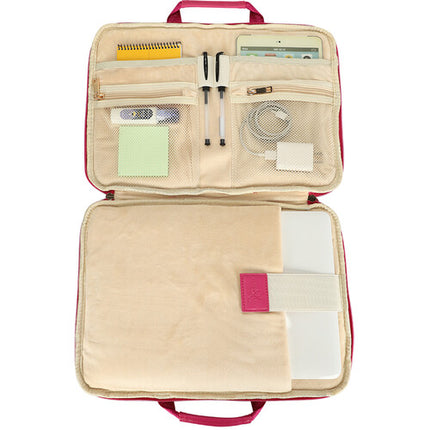 SANDY LISA Capri Funda para portátil 14" con bolsillos y asas rosas