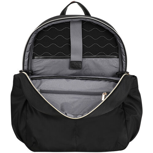 SANDY LISA Laguna Mochila Negra para Laptop de 14 Pulgadas con Bolsillos