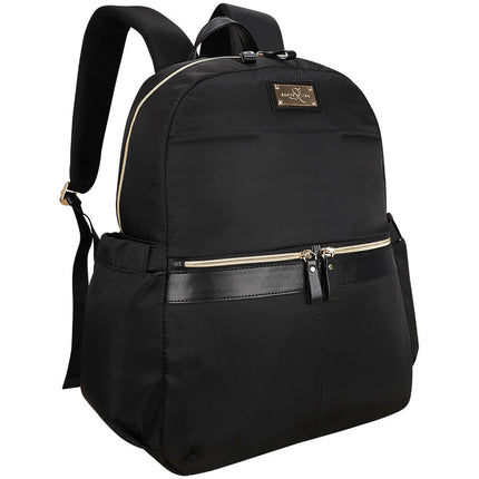 SANDY LISA Laguna Mochila Negra para Laptop de 14 Pulgadas con Bolsillos