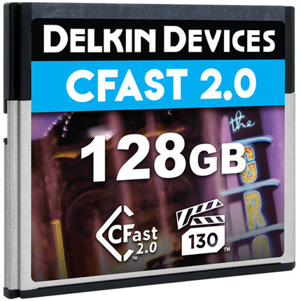 Delkin Devices 128GB CFast 2.0 Tarjeta de Memoria 550MB/s Lectura 370MB/s Escritura Estuche Protector