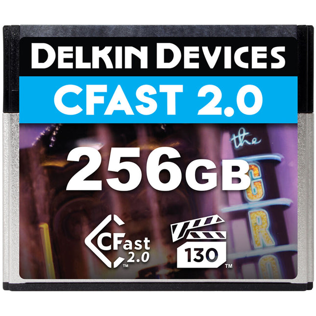 Delkin Devices Tarjeta de Memoria CFast 2.0 256GB 550 MB/s lectura estuche protector