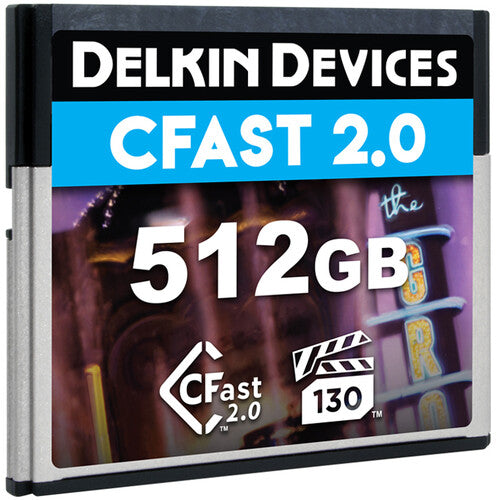 Delkin Devices Tarjeta de Memoria CFast 2.0 512GB 550 MBs Velocidad de Lectura Estuche Protector