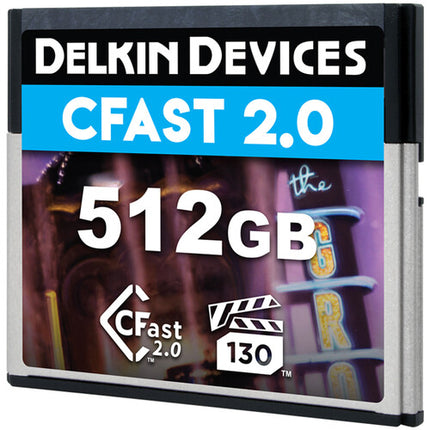 Delkin Devices Tarjeta de Memoria CFast 2.0 512GB 550 MBs Velocidad de Lectura Estuche Protector
