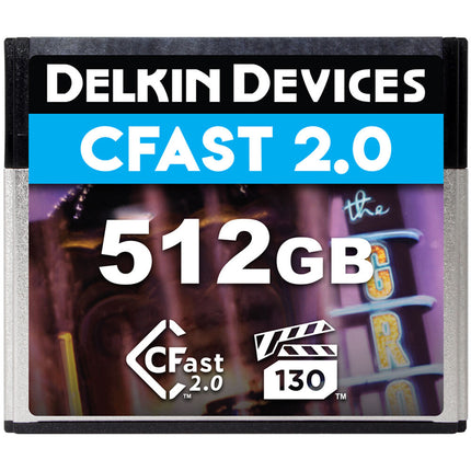 Delkin Devices Tarjeta de Memoria CFast 2.0 512GB 550 MBs Velocidad de Lectura Estuche Protector