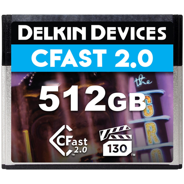 Delkin Devices Tarjeta de Memoria CFast 2.0 512GB 550 MBs Velocidad de Lectura Estuche Protector