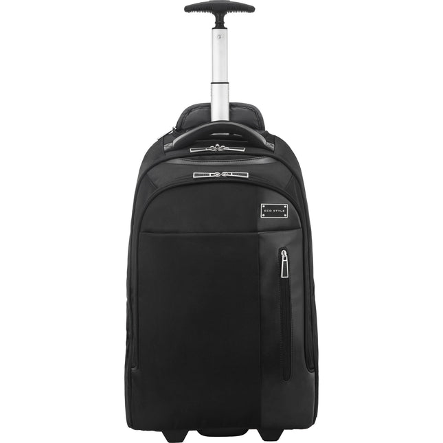 ECO STYLE Tech Exec Mochila Rodante Negra para Laptop 17.3" con Ruedas y Asa Retráctil