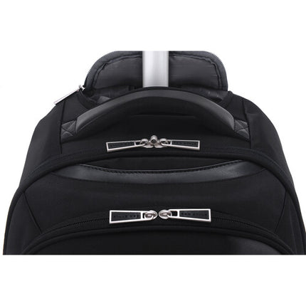 ECO STYLE Tech Exec Mochila Rodante Negra para Laptop 17.3" con Ruedas y Asa Retráctil
