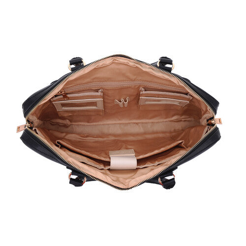 SANDY LISA London Bolso de Hombro Negro para Laptop 15.4" y Tablet 10.1"