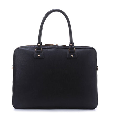 SANDY LISA London Bolso de Hombro Negro para Laptop 15.4" y Tablet 10.1"