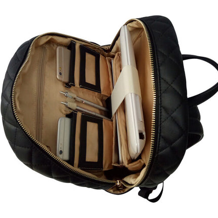 SANDY LISA St. Tropez Mochila Negra para Laptop 14" y Tablet 10.1"