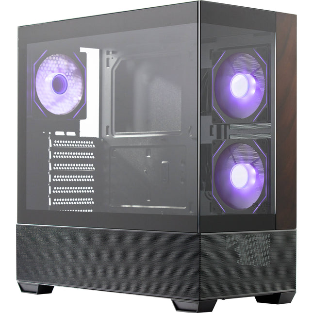 Cooler Master Elite 690 Wood Caja Torre ATX con Ventana 270° y 3 Ventiladores ARGB