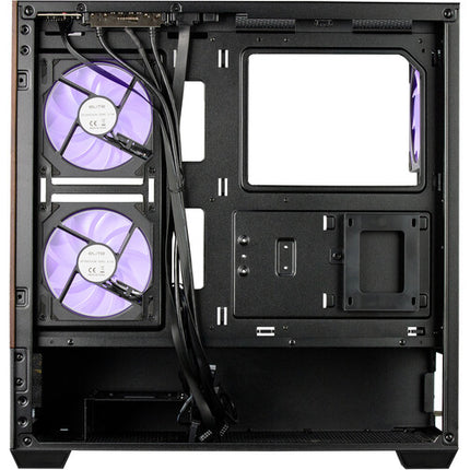Cooler Master Elite 690 Wood Caja Torre ATX con Ventana 270° y 3 Ventiladores ARGB