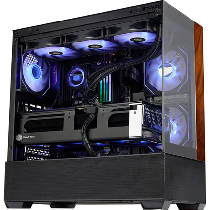 Cooler Master Elite 690 Wood Caja Torre ATX con Ventana 270° y 3 Ventiladores ARGB
