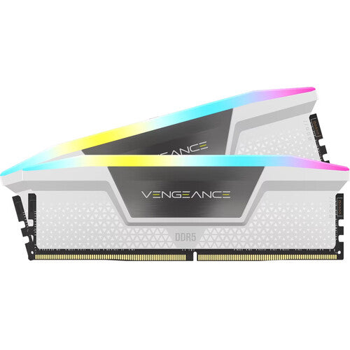 CORSAIR VENGEANCE RGB DDR5 32GB 7200 MT/s Memoria DIMM Blanca 2x16GB