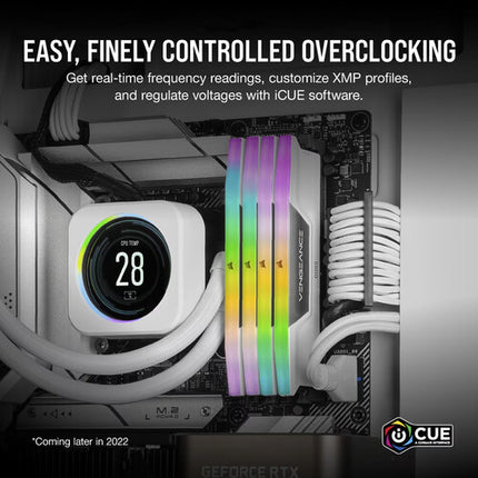 CORSAIR VENGEANCE RGB DDR5 32GB 7200 MT/s Memoria DIMM Blanca 2x16GB